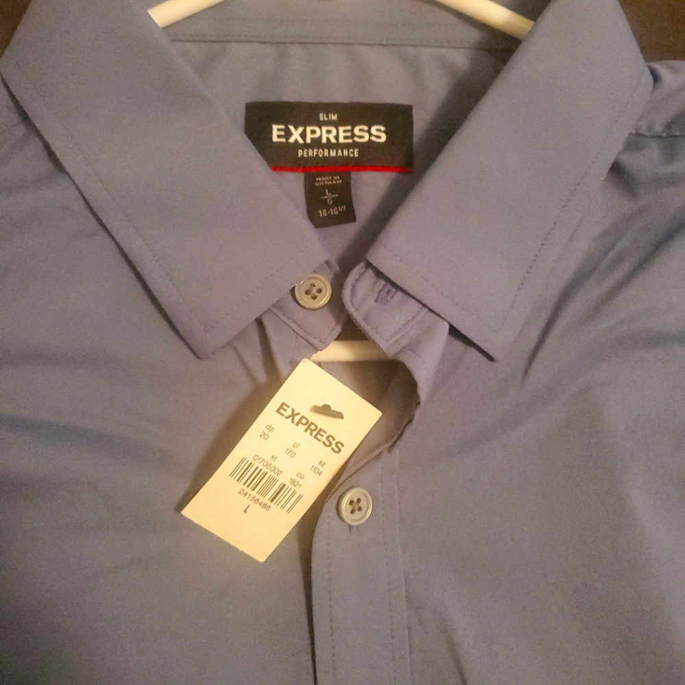 Express mens button up short sleeve slim fit